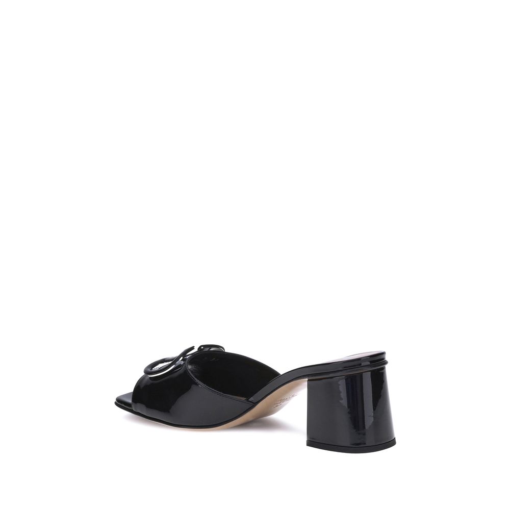 Valentino Garavani Black Calf Leather Bos Taurus Sandals Valentino Garavani