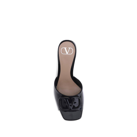 Valentino Garavani Black Calf Leather Bos Taurus Sandals Valentino Garavani