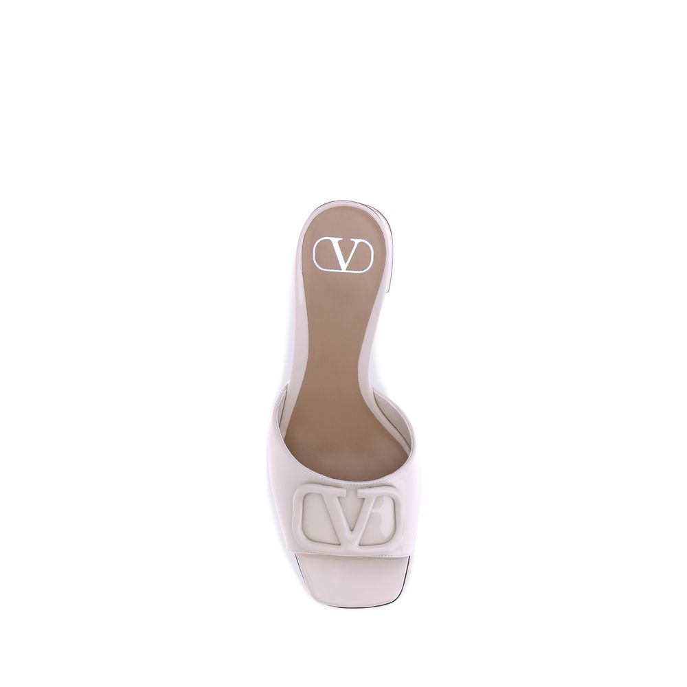 Valentino Garavani Cream Calf Leather Bos Taurus Sandals Valentino Garavani