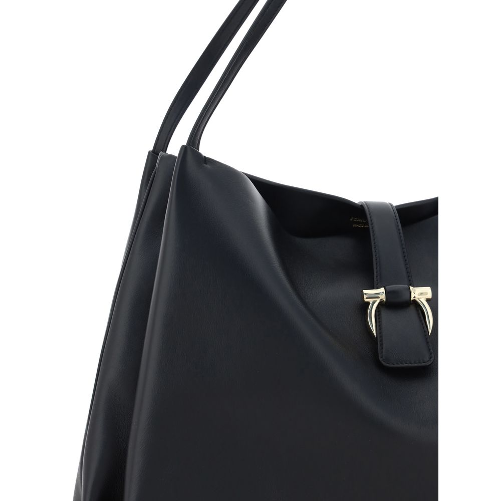 Ferragamo Black Calf Leather Bos Taurus Handbag Ferragamo