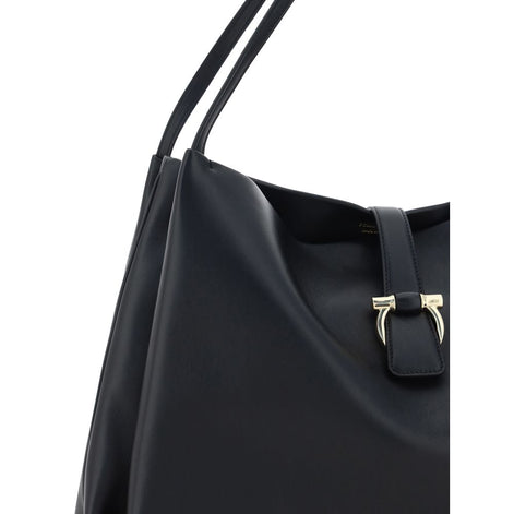 Ferragamo Black Calf Leather Bos Taurus Handbag Ferragamo