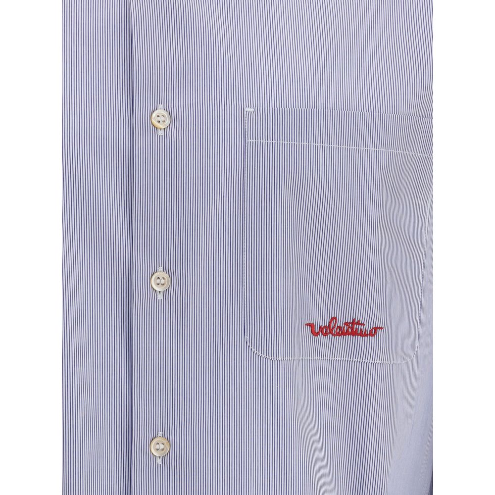 Valentino Blue Cotton Pattern Shirt Valentino
