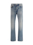 Versace Blue Cotton Straight-Leg Jeans Versace