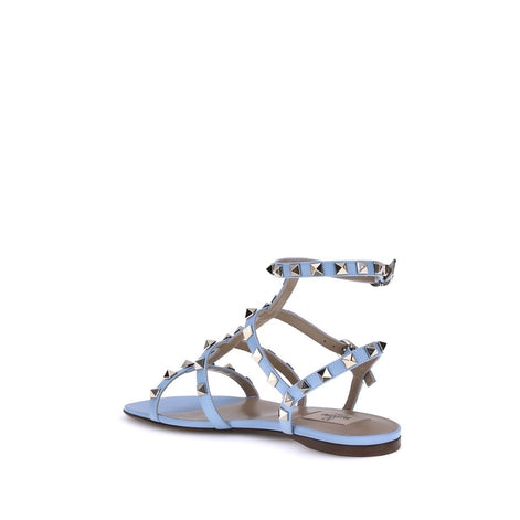 Valentino Garavani Light Blue Calf Leather Bos Taurus Sandals Valentino Garavani