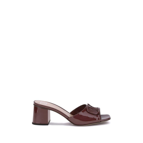 Valentino Garavani Bordeaux Calf Leather Bos Taurus Sandals Valentino Garavani