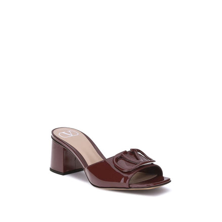 Valentino Garavani Bordeaux Calf Leather Bos Taurus Sandals Valentino Garavani