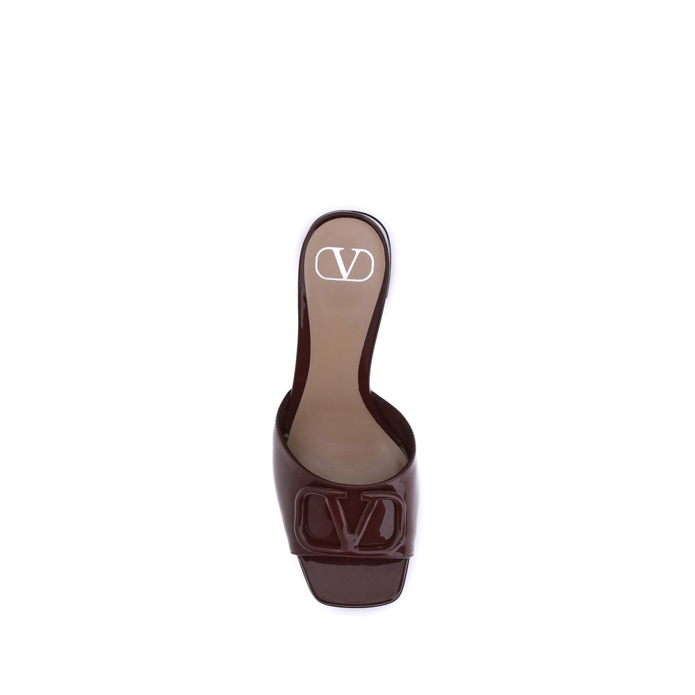 Valentino Garavani Bordeaux Calf Leather Bos Taurus Sandals Valentino Garavani