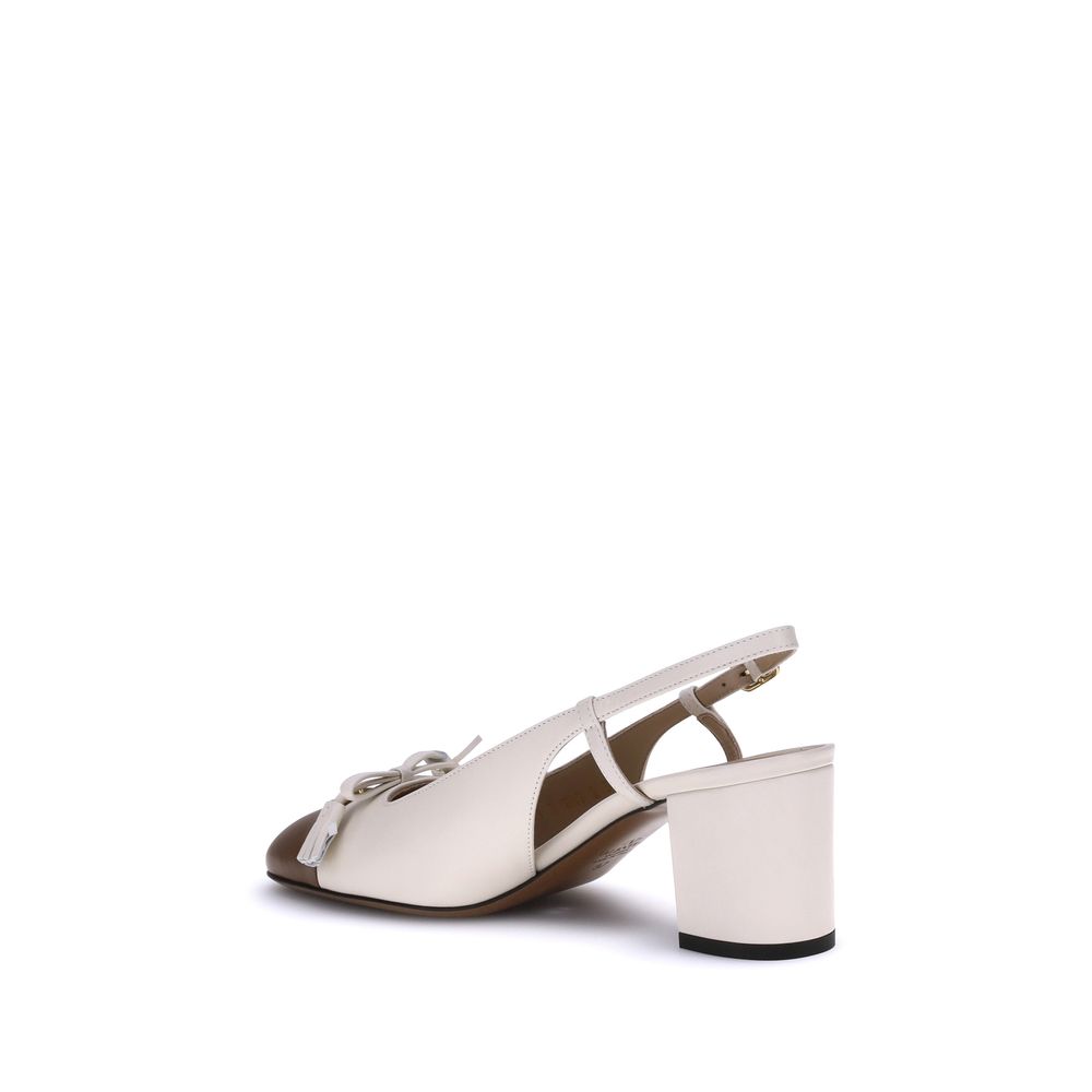 Valentino Garavani White Calf Leather Bos Taurus Mid Heel Pumps Valentino Garavani