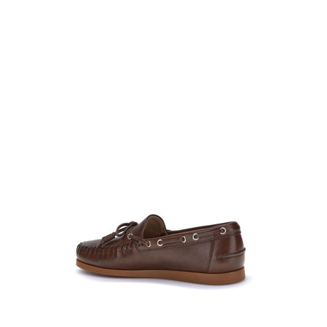Valentino Garavani Brown Calf Leather Bos Taurus Slip-On Loafers Valentino Garavani