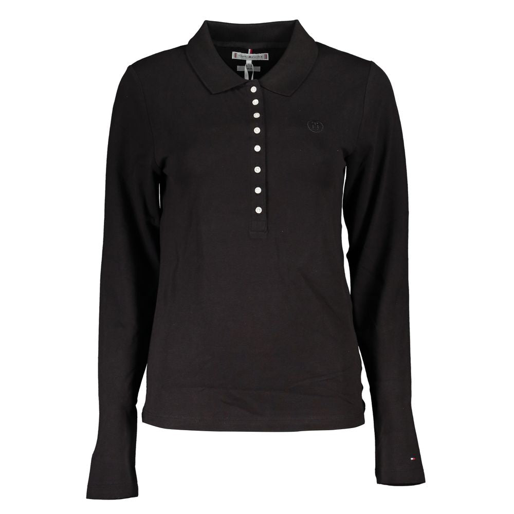 Tommy Hilfiger Black Cotton Polo Shirt Tommy Hilfiger