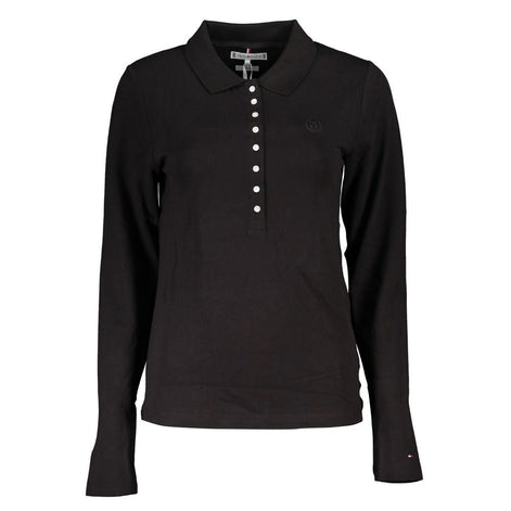 Tommy Hilfiger Black Cotton Polo Shirt Tommy Hilfiger
