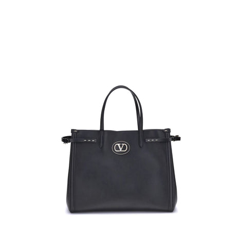 Valentino Garavani Black Calf Leather Bos Taurus Shoulder Bag Valentino Garavani