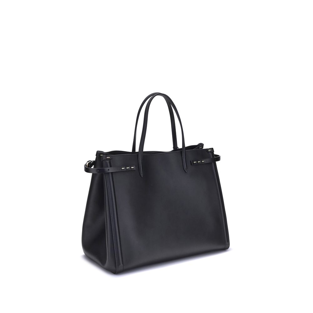 Valentino Garavani Black Calf Leather Bos Taurus Shoulder Bag Valentino Garavani