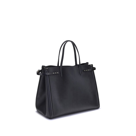 Valentino Garavani Black Calf Leather Bos Taurus Shoulder Bag Valentino Garavani