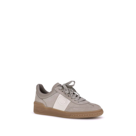 Valentino Garavani Beige Calf Leather Bos Taurus Low Top Sneakers Valentino Garavani