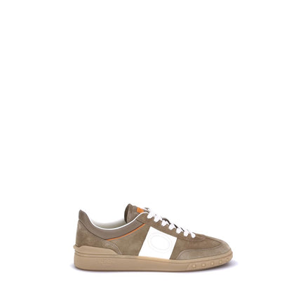 Valentino Garavani Brown Calf Leather Bos Taurus Chunky Sneakers Valentino Garavani