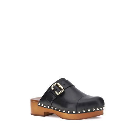 Chloé Black Calf Leather Bos Taurus Clogs Chloé