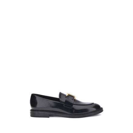 Chloé Black Calf Leather Bos Taurus Slip-On Loafers Chloé