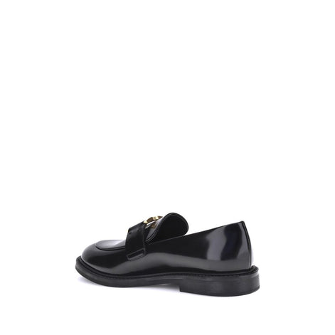 Chloé Black Calf Leather Bos Taurus Slip-On Loafers Chloé