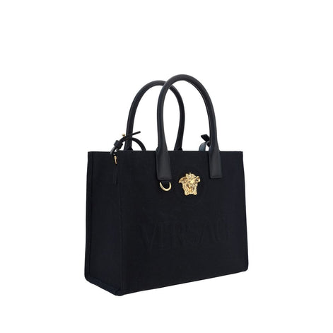 Versace Black Cotton Shoulder Bag Versace