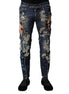 Dolce & Gabbana Blue Cotton Rhinestone Embellish Denim Jeans Dolce & Gabbana