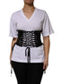 Dolce & Gabbana Black Cotton Waist LaceUp Strap Corset Belt Dolce & Gabbana