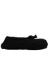 Dolce & Gabbana Black Wool Slip On Flats Ballerina Shoes Dolce & Gabbana