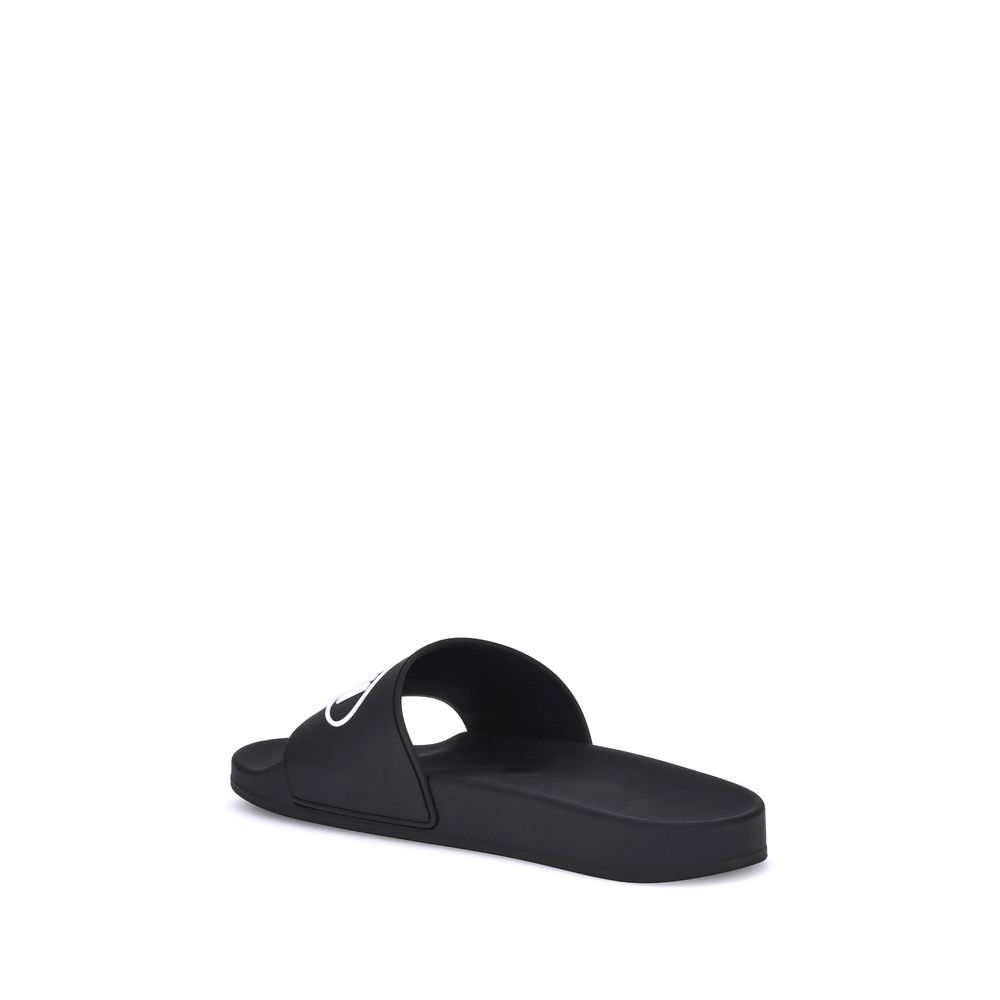 Balenciaga Black Rubber Flat Sandals Balenciaga
