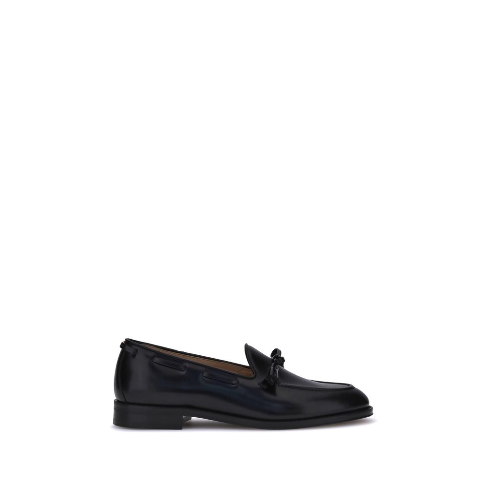 Valentino Garavani Black Calf Leather Bos Taurus Slip-On Loafers Valentino Garavani