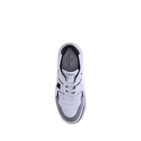 Valentino Garavani White Calf Leather Bos Taurus Low Top Sneakers Valentino Garavani