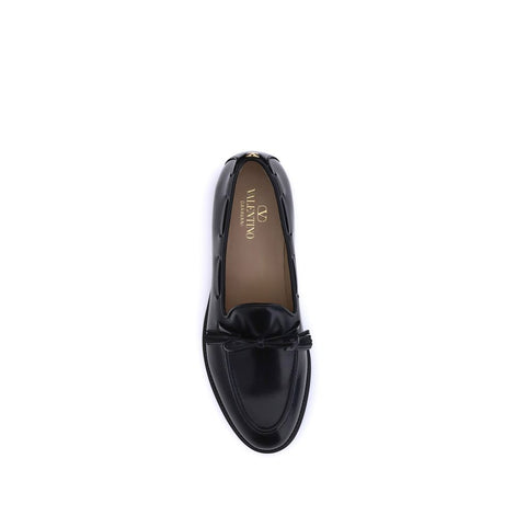 Valentino Garavani Black Calf Leather Bos Taurus Slip-On Loafers Valentino Garavani