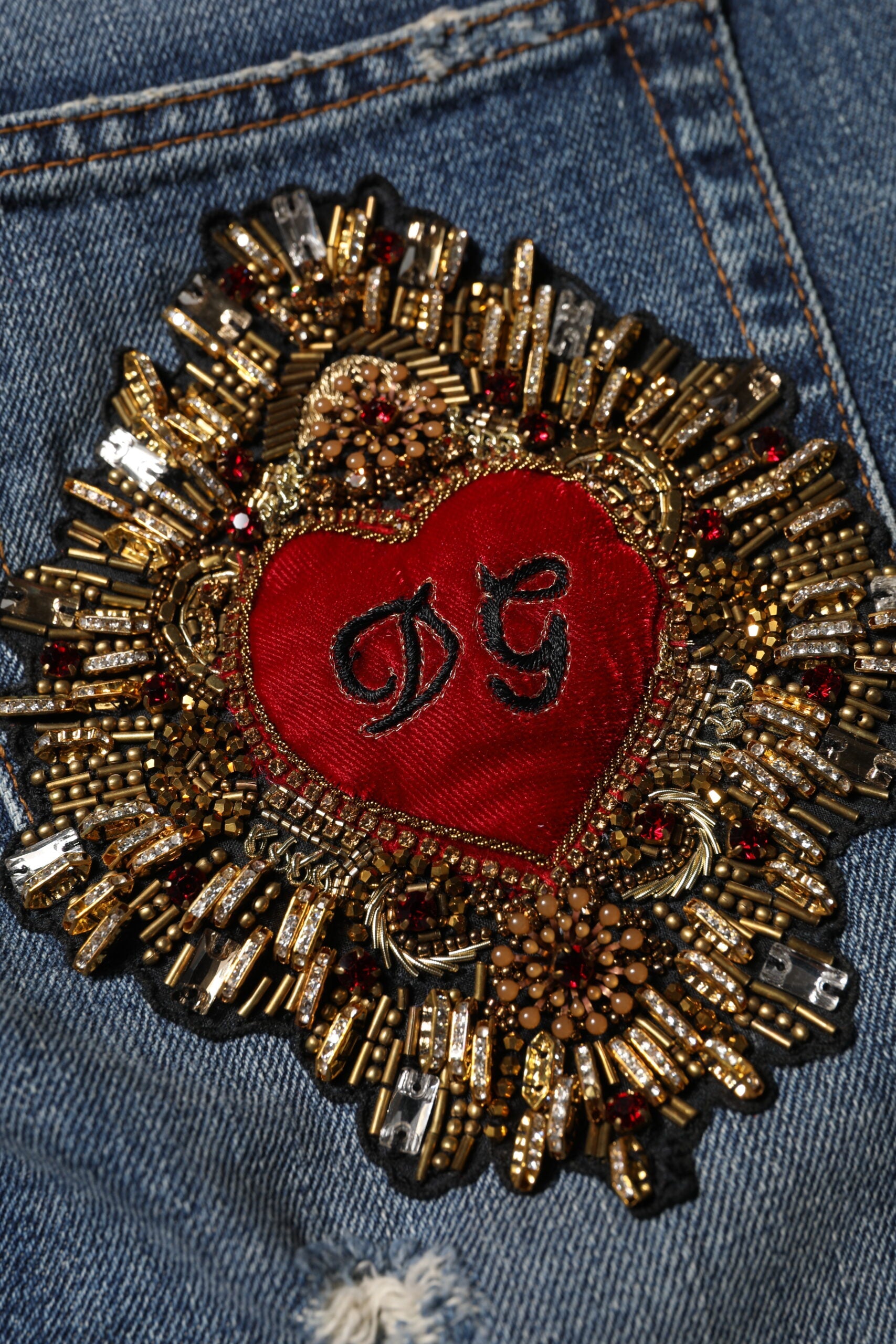 Dolce & Gabbana Blue Cotton Boyfriend Tattered Denim Jeans Dolce & Gabbana