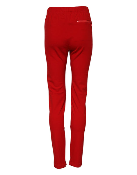 Dolce & Gabbana Red Mid Waist Slim Fit Pants Dolce & Gabbana