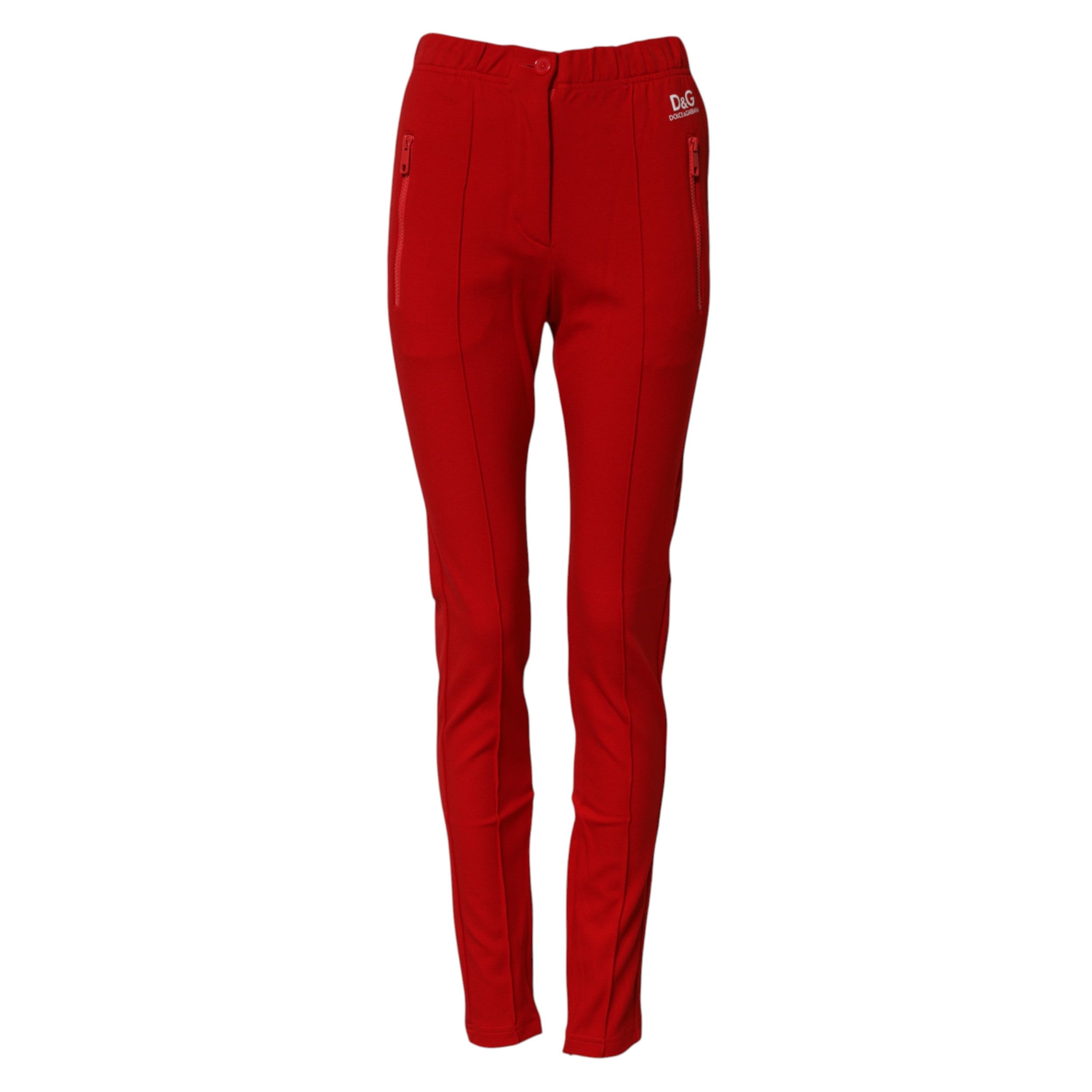 Dolce & Gabbana Red Mid Waist Slim Fit Pants Dolce & Gabbana