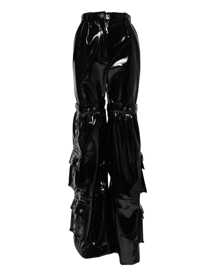 Dolce & Gabbana Black High Waist Cargo Bootcut Pants Dolce & Gabbana
