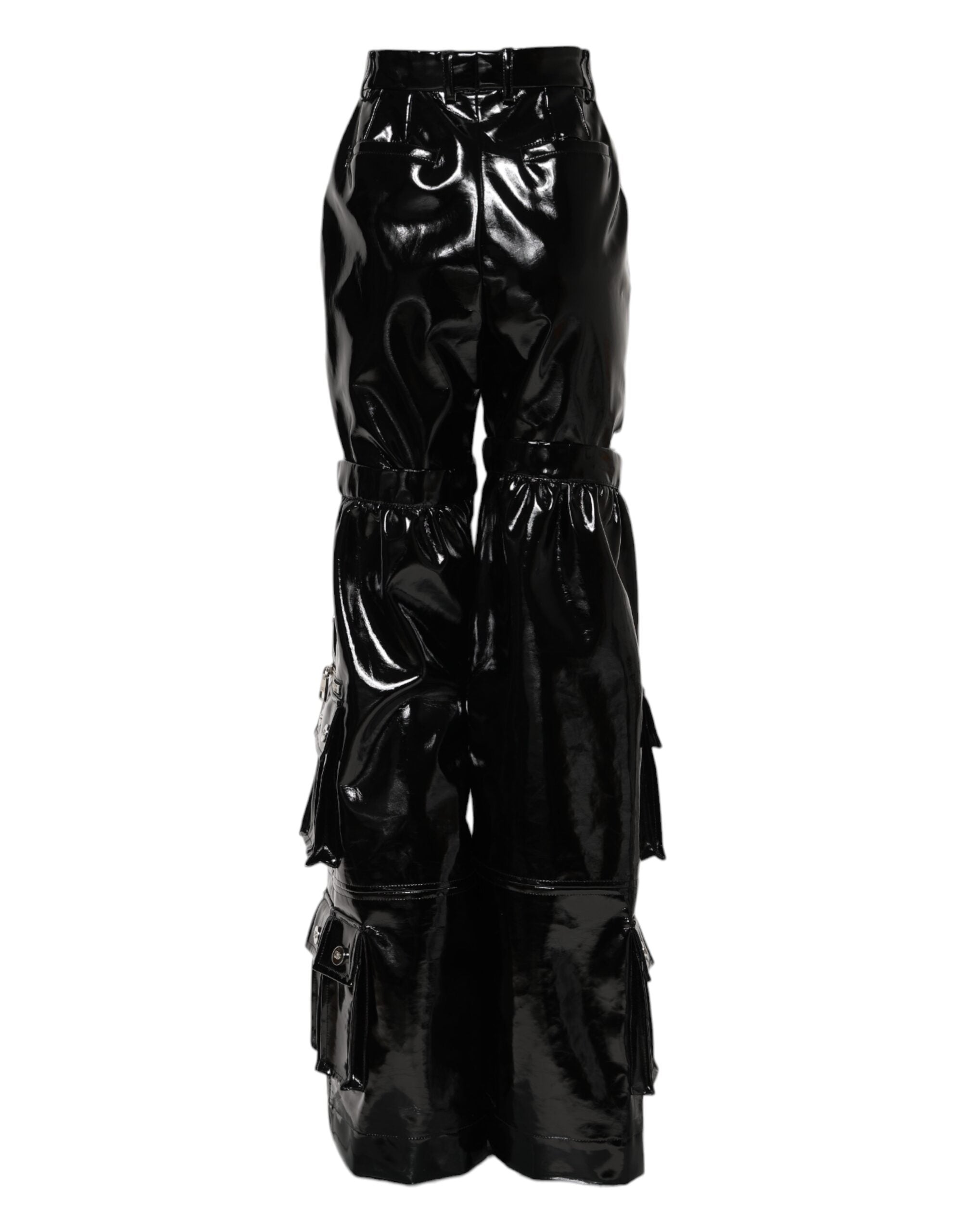 Dolce & Gabbana Black High Waist Cargo Bootcut Pants Dolce & Gabbana