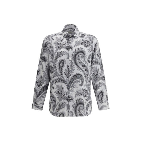 Etro Gray Cotton Pattern Shirt Etro