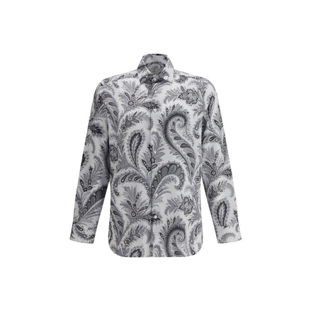 Etro Gray Cotton Pattern Shirt Etro