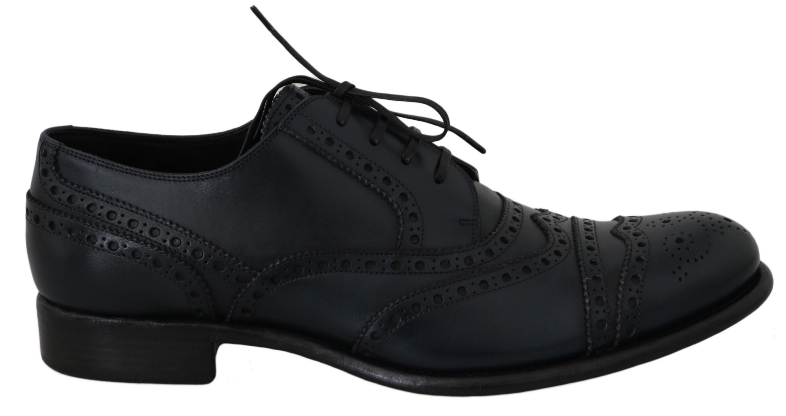 Dolce & Gabbana Dark Blue Leather Wingtip Oxford Dress Shoes Dolce & Gabbana