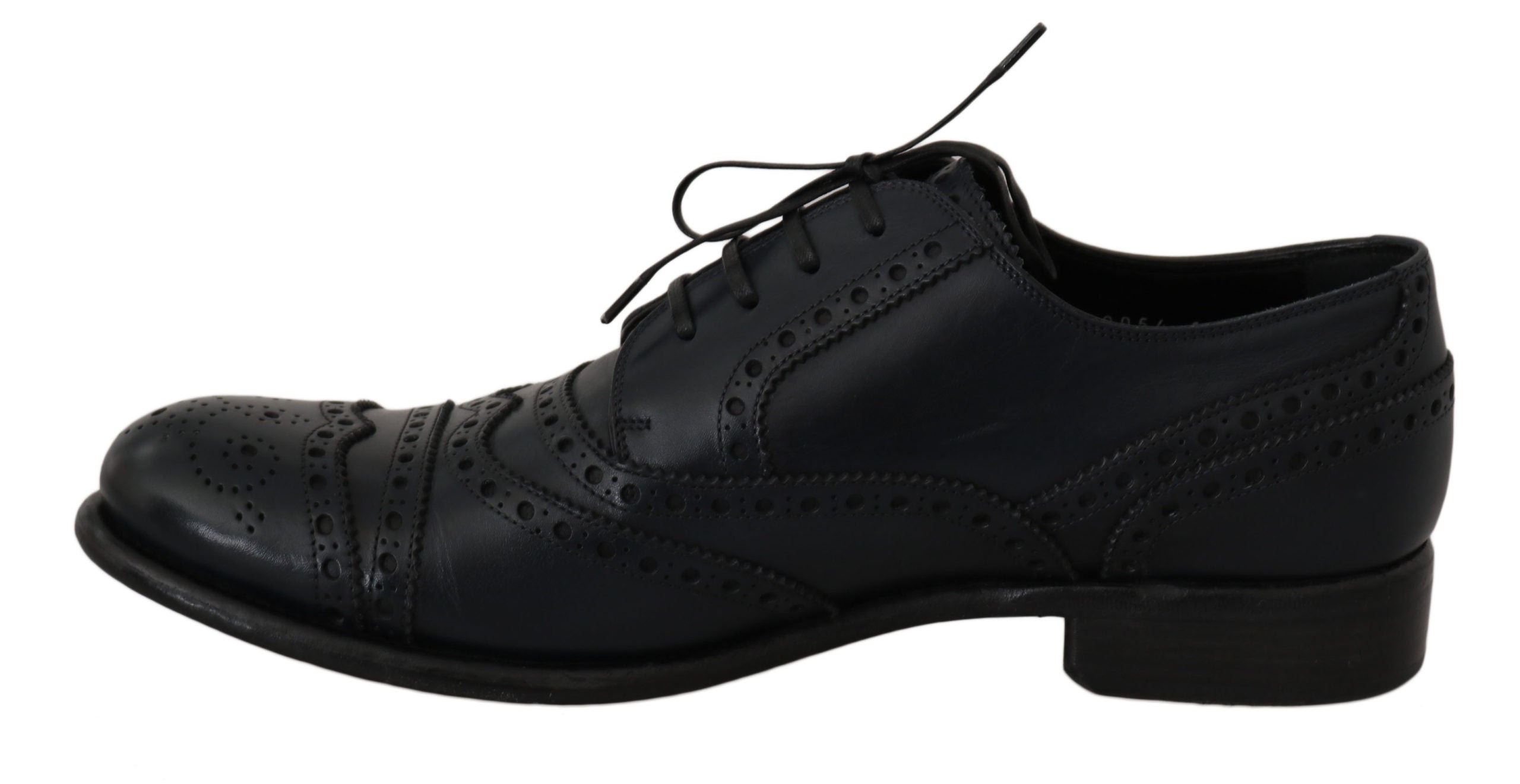 Dolce & Gabbana Dark Blue Leather Wingtip Oxford Dress Shoes Dolce & Gabbana