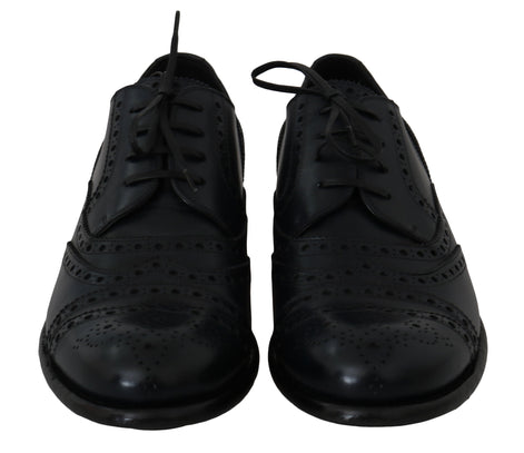 Dolce & Gabbana Dark Blue Leather Wingtip Oxford Dress Shoes Dolce & Gabbana