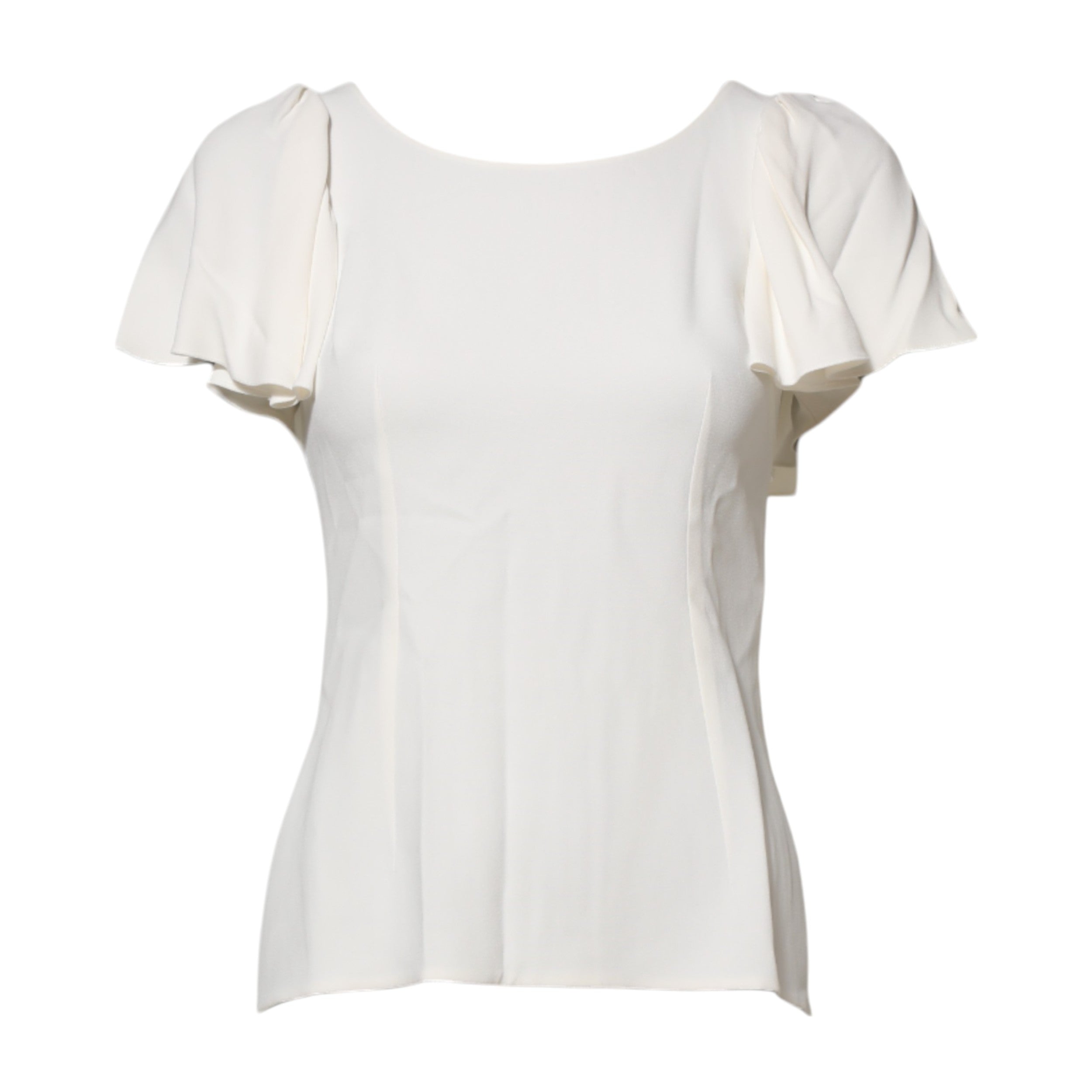 Dolce & Gabbana White Round Neck Short Sleeves Blouse Top Dolce & Gabbana