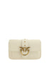 PINKO White Calf Leather Bos Taurus Shoulder Bag PINKO