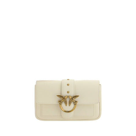 PINKO White Calf Leather Bos Taurus Shoulder Bag PINKO