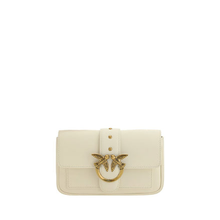 PINKO White Calf Leather Bos Taurus Shoulder Bag PINKO