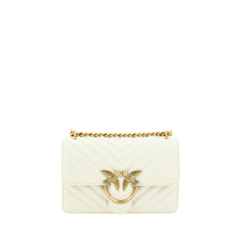 PINKO White Calf Leather Bos Taurus Shoulder Bag PINKO