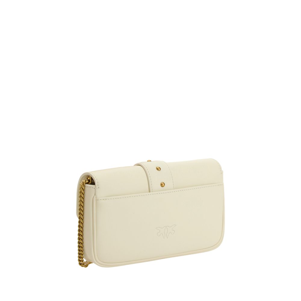 PINKO White Calf Leather Bos Taurus Shoulder Bag PINKO