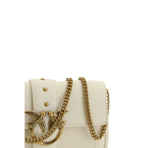 PINKO White Calf Leather Bos Taurus Shoulder Bag PINKO