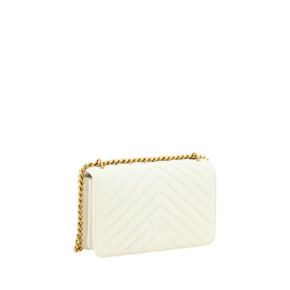 PINKO White Calf Leather Bos Taurus Shoulder Bag PINKO