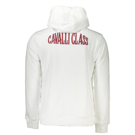 Cavalli Class White Cotton Men's Hooded Sweater Cavalli Class